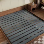 Modern Simple Solid Wood Double Bed Frame with Rubber Wood Includes Solid Wood Bed Board for Home Bedroom or Hotel Apartment - Image 5
