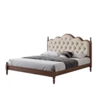 Modern Queen Size Bed Frame Soft Wooden Bed Without a Box Spring - Image 2