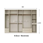 Luxury Ready Assembled Large Wooden Wardrobes for Bedroom Furniture 6 Door White Armoire Closet Storage Wardrobe with Drawers - Image 5