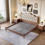 Custom Healthy Green Design Modern King Queen Size Bed Wooden Frame Bedroom Furniture Double King Size Bed - Image 2