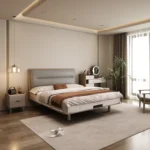 Modern Double Bed Storage Set Solid Wood King Size Hotel Furniture with Soft Style Leather Bedroom Furniture - Image 6