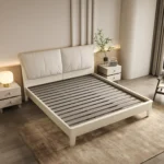 Genuine Leather King & Queen Size Double Bed Frame with Upholstered Headboard Soft Style Bedroom Set Furniture - Image 4