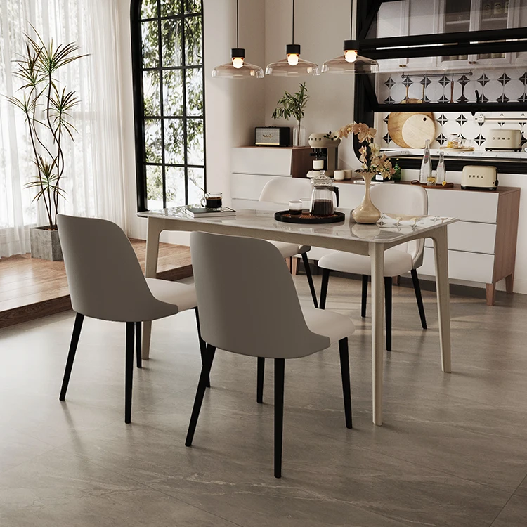 H9cd3acba69c0421799cb97e1020761cdG.webp Household Wooden Dining Table Rectangular Restaurant Table Solid Wood Dining Table 4 Chairs Set - Image 1