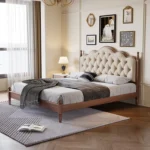 Custom Healthy Green Design Modern King Queen Size Bed Wooden Frame Bedroom Furniture Double King Size Bed - Image 3