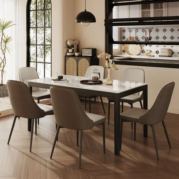 Rectangular Dining Table and Chair Modern Set of 6 People Wooden Luxury Dining Table and Chair Can Be Customized Furniture