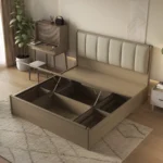 Genuine Leather Queen Size Bed with Soft Headboard Cushion Custom Floating Base Bedding Frame 3 Drawers Storage Upholstered Beds - Image 6