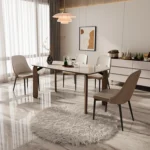 Modern Solid Wood Portable Dining Table Set Round Stretchable Furniture for Kitchen Restaurant Living Room Office Hallway Homes