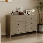 Modern MDF Wooden White Storage Chest Drawers Cabinet Dresser Furniture High Quality Durable Manufacturer's Bedroom Collection - Image 3