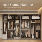 Modern Freestanding Wardrobe with Lockable Drawers and Hanging Rails Particleboard Bedroom Furniture for Home Use - Image 2