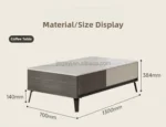Modern Small White Coffee Table Set Living Room square Real Solid Wood Coffee Table with Storage - Image 5