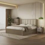 Genuine Leather Queen Size Bed with Soft Headboard Cushion Custom Floating Base Bedding Frame 3 Drawers Storage Upholstered Beds - Image 2