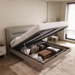 Modern MDF Bed in King and Queen Sizes High Quality for Home and Hotel Use Factory Wholesale Wood Panel Style - Image 4