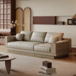 Top Selling Chesterfield Sofa Set 3 2 1 Seating Living Room Leather Sofa Set Beige White Color Leather Sofa - Image 2