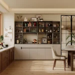 Modern Minimalist Open Design Sideboard New Trend Natural Wood Veneer for Dining Living Room Kitchen Hotel Home Furniture