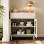 Sideboard Buffet Cabinet Wide Storage Cabinet with Fluted Decorative Doors for Kitchen Living Room Modern Console Table - Image 4