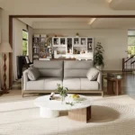 Modern Three-Seater Recliner Sectional Sofa Set High Quality Genuine Leather Wood Chair Rectangle Shape for Hotels Apartments - Image 3