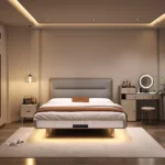 High Grade Modern Double Bed Storage Set Solid Wood King Size Hotel Furniture with Soft Style Leather Bedroom Furniture