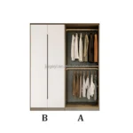 Bedroom Single and Double Door Simple Clothing  Wardrobe Cabinet Cheap 2 Door Closet Wardrobe with Drawers - Image 2