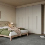 Modern Hotel Room Wardrobe Luxury Girl Mirror Sliding Door Cabinet Storage Wardrobe Closet White Bedroom Wooden - Image 2