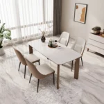 Nordic Industrial Style Solid Wood Dining Table Rectangular Stainless Woofen Feet Large Board Desk Home Simple Modern Desk - Image 6