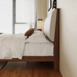 Modern Nordic Design Solid Wood Bed with Log Color - Image 3