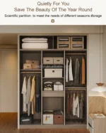 Modern Bedroom Customized  Small 3 Door Wardrobes Bedroom Closet Designs  Solid Wood Storage Clothing Almirah Wardrobe - Image 3