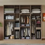 Modern Hotel Room Wardrobe Luxury Girl Mirror Sliding Door Cabinet Storage Wardrobe Closet White Bedroom Wooden - Image 4