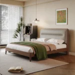 Nordic Luxury Modern Platform Solid Wood Leather Bed King or Queen Size for Home or Hotel Bedroom Furniture - Image 2