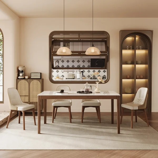 Modern Solid Wood Dining Tables and Chairs for Home or Hotel Versatile Furniture for the Dining Room