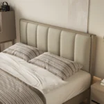 Modern Simple Double White Wooden Large Bed Frame with Storage Queen and King Size for Hotel Bedroom Furniture Solid Wood Bed - Image 3