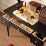 Modern European Bedroom Furniture Makeup Wood Table Mirror Solid Wood Dressing Table - Image 4