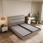 High Quality Modern Bedroom Genuine Leather Bed Frame Soft King or Queen Bed with Wooden Frame for Home Furniture - Image 3