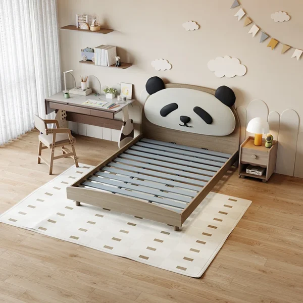 Modern Wooden Bedroom Furniture Solid Wood Double Beds Frame for Kids