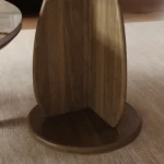 Minimalist Modern Designer Tea Table Creative Special-Shaped Small Apartment Living Room Walnut Color Wood Round Coffee Table - Image 4