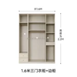 Large Wardrobes for Modern Home Style Furniture Bedroom 4 Door White Melamine Glass Wardrobe Closet with Drawers - Image 4
