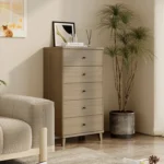 Modern MDF Wooden White Storage Chest Drawers Cabinet Dresser Furniture High Quality Durable Manufacturer's Bedroom Collection - Image 6