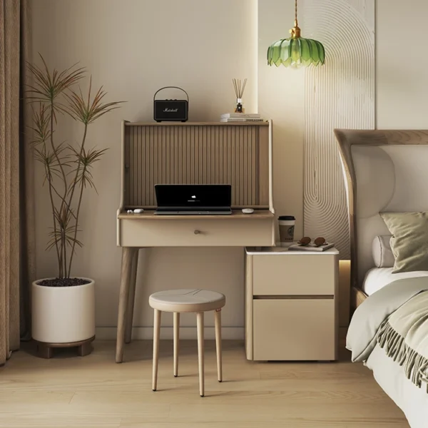 Jiageyi Home Furnishing Dressing Table with Light. LED Mirror. Makeup Table Set. Wooden Dressing Table with Drawers Family