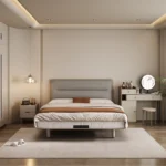 High Grade Modern Double Bed Storage Set Solid Wood King Size Hotel Furniture with Soft Style Leather Bedroom Furniture - Image 2