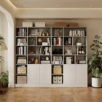 Modern Minimalist Storage Floor Bookshelf Rack Living Room Display Partition Bookcase Office Multi-layer Assembled Cabinet - Image 2