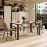 Nordic Stone/ Marble Top Dining Table with Wooden Base Modern Luxury Home Furniture for Kitchen Villas - Image 3