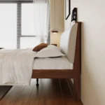 Luxury Bedroom Furniture Customized Bed Frame Queen Bed Oak King Size Headboard Wooden Beds - Image 4