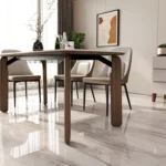 Nordic Industrial Style Solid Wood Dining Table Rectangular Stainless Woofen Feet Large Board Desk Home Simple Modern Desk - Image 2