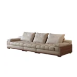 Leather Sofa Living Room Bedroom Modern Down Backrest Genuine Recliner 3 Seater Sofa Couch - Image 4