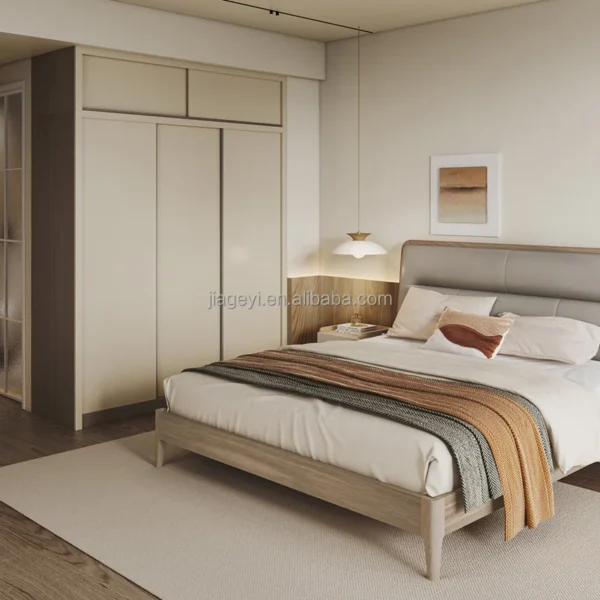 Modern Bedroom Customized  Small 3 Door Wardrobes Bedroom Closet Designs  Solid Wood Storage Clothing Almirah Wardrobe