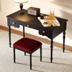 Modern European Bedroom Furniture Makeup Wood Table Mirror Solid Wood Dressing Table