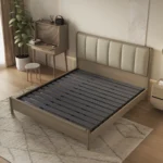 Modern Simple Double White Wooden Large Bed Frame with Storage Queen and King Size for Hotel Bedroom Furniture Solid Wood Bed