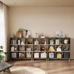 Modern 3-Tier Wood Bookshelf Natural Wooden Bookcase Storage Cabinet for School or Living Room Furniture